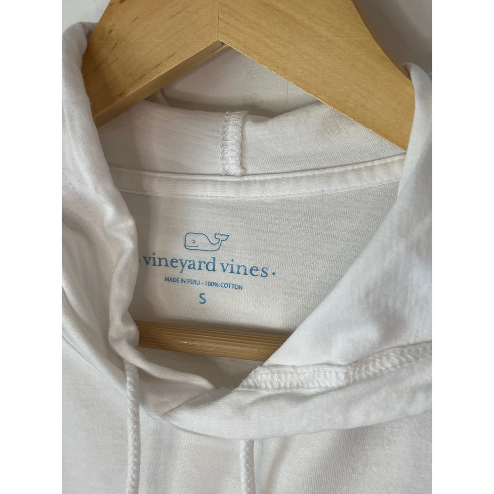 Vineyard Vines Womens White Fisherman Hooded Long Preppy Sleeve T-Shirt - Picture 2 of 5
